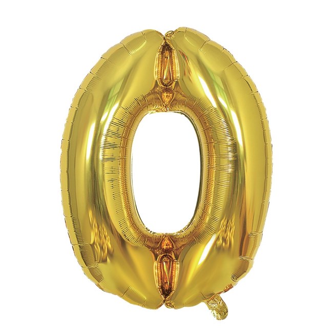 Балони Junior за рожден ден 100 cm- Цифра 0 Златист