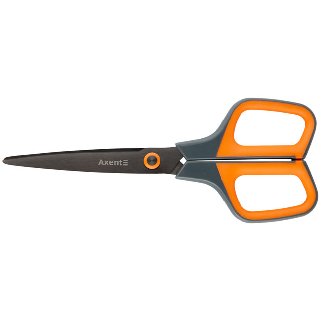 ---Ножица Axent Titanium 19 cm гумени дръжки Оранжев