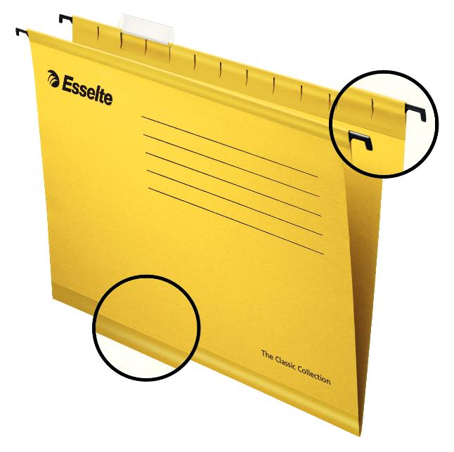 Папка висяща  V-образна за картотека Esselte Жълт
