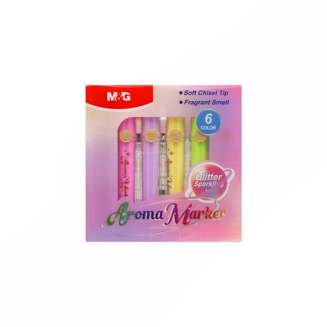 Комплект текстмаркери M&G Glitter Aroma