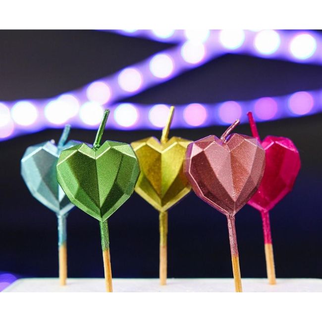 Свещ Hearts 7.2cm 5бр.