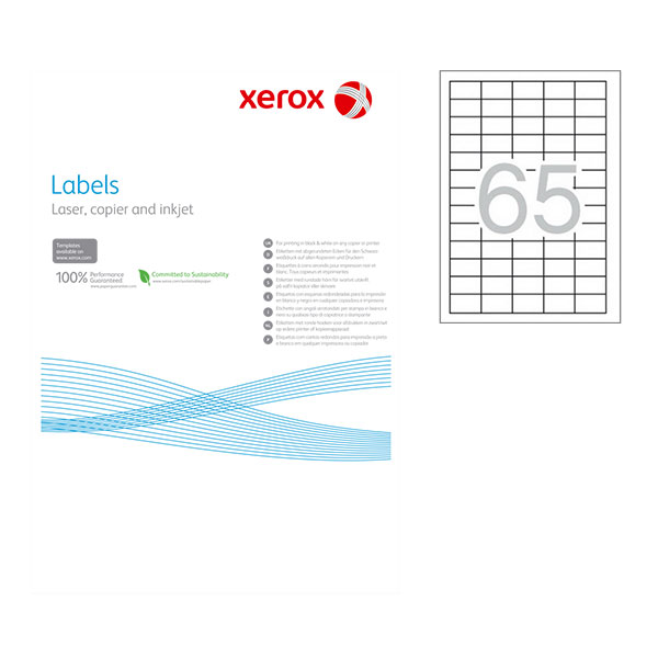 Етикети Xerox 38.1х21.2 mm A4 100 л. 65 етик. R